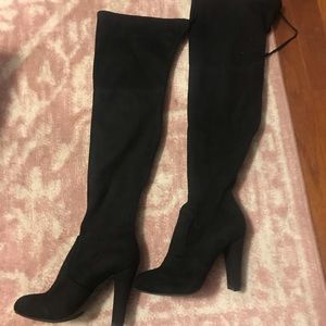Over the knee black boots